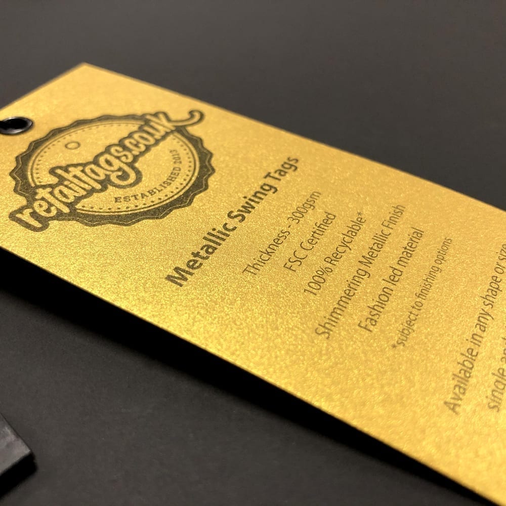 Metallic Gold Swing tags Side Profile