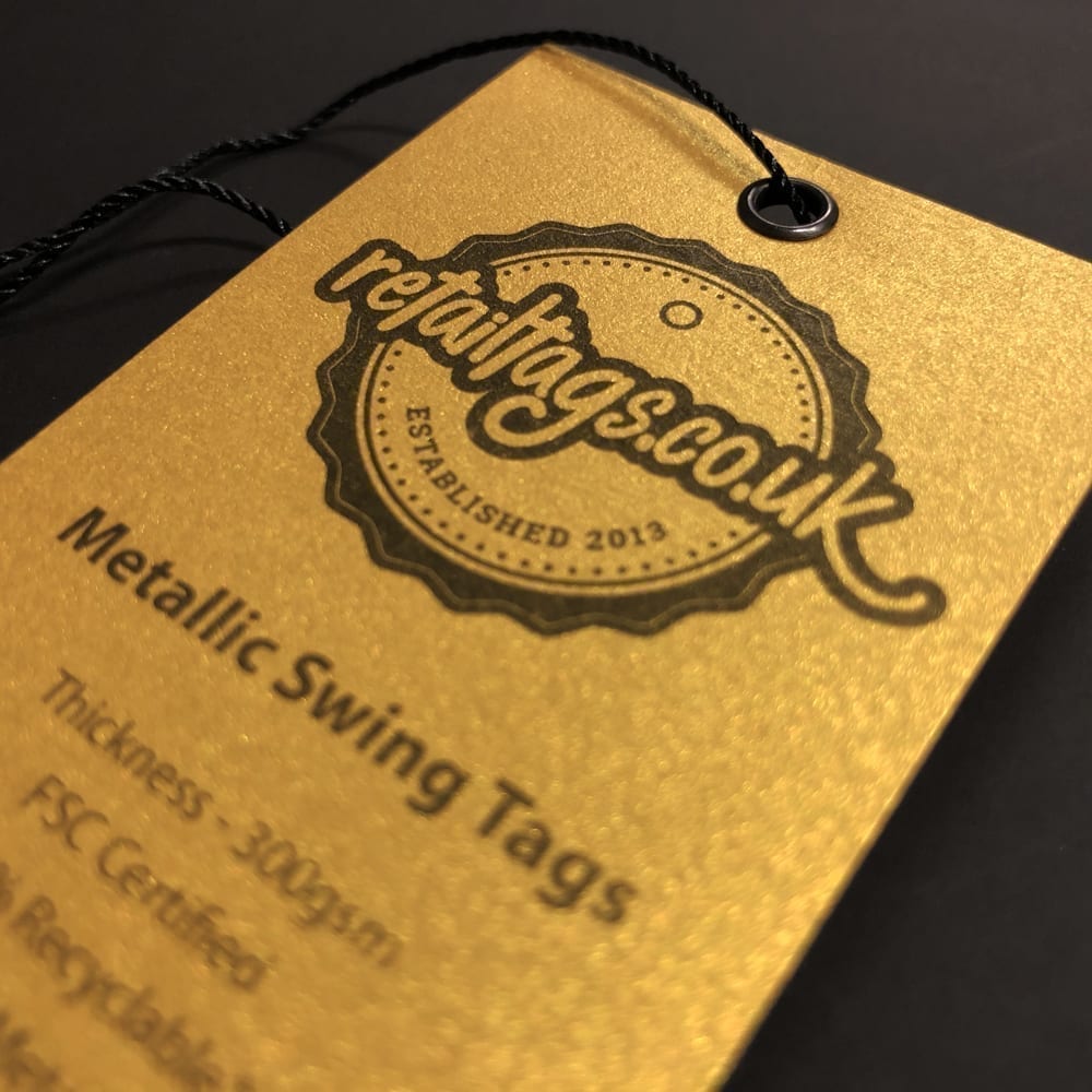 Metallic Gold Swing Tag Close Up