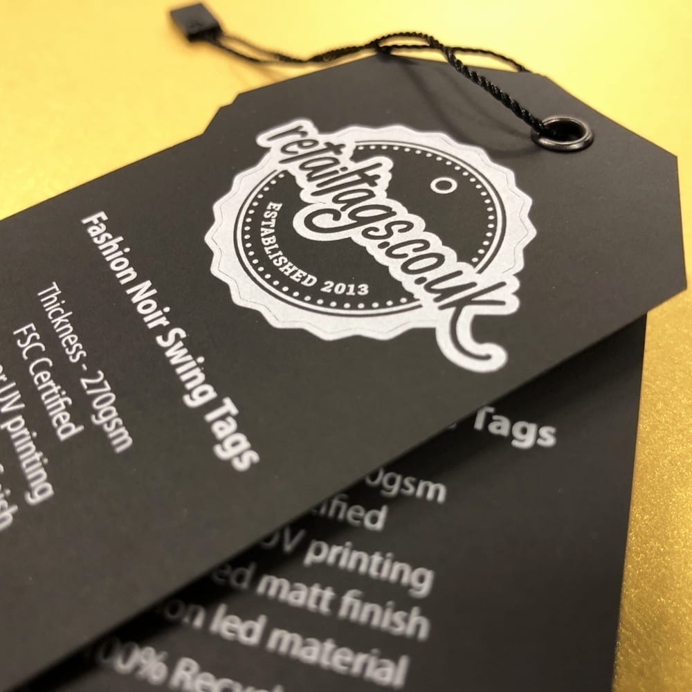 Tech Noir with White Ink Printing Swing Tag